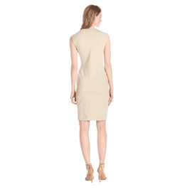 Anne Klein Women's Cap Sleeve Asymmetrical Neck Ruffle Dress